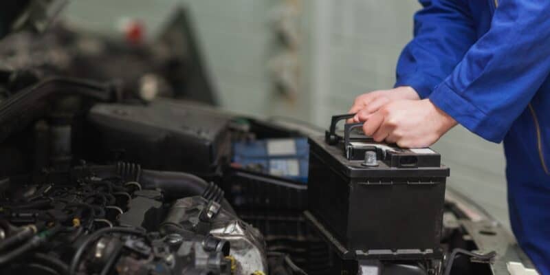 Changing the battery of a car