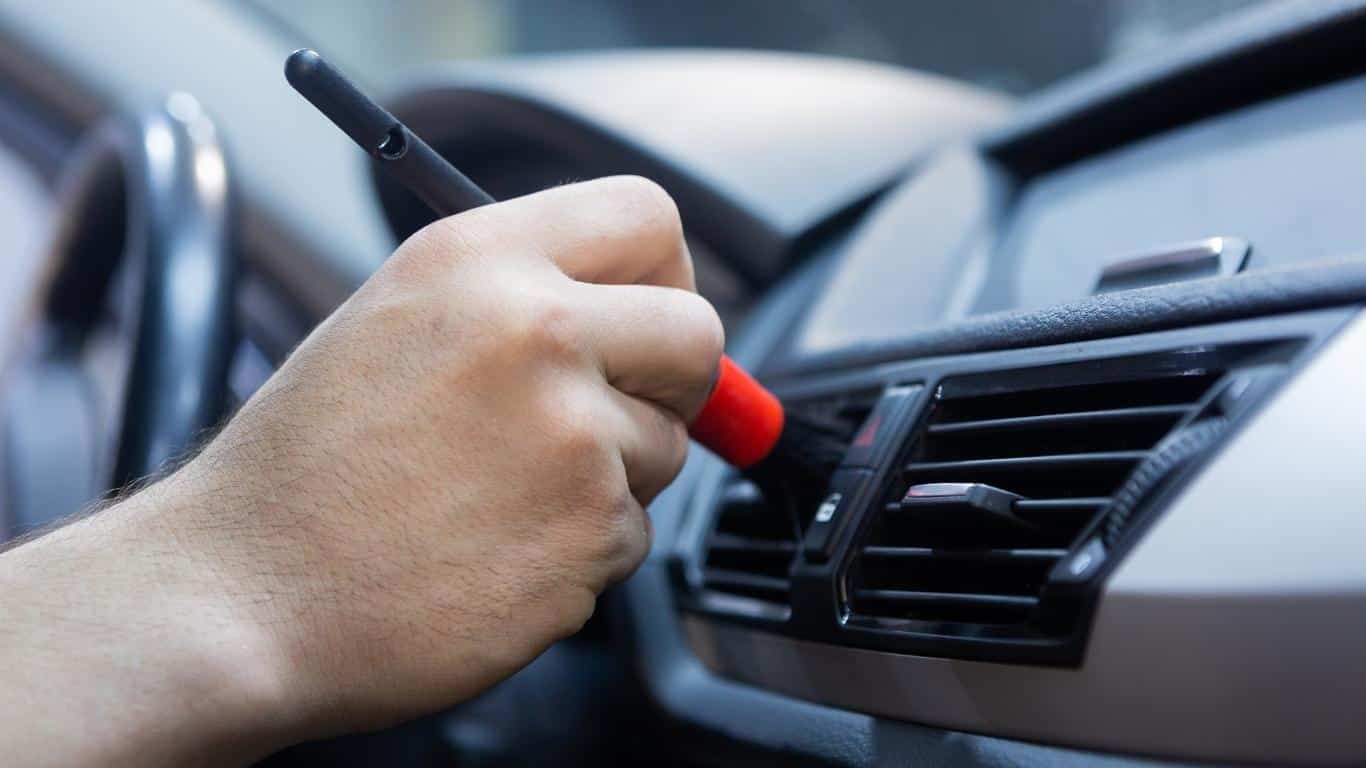 Brushing car air vents