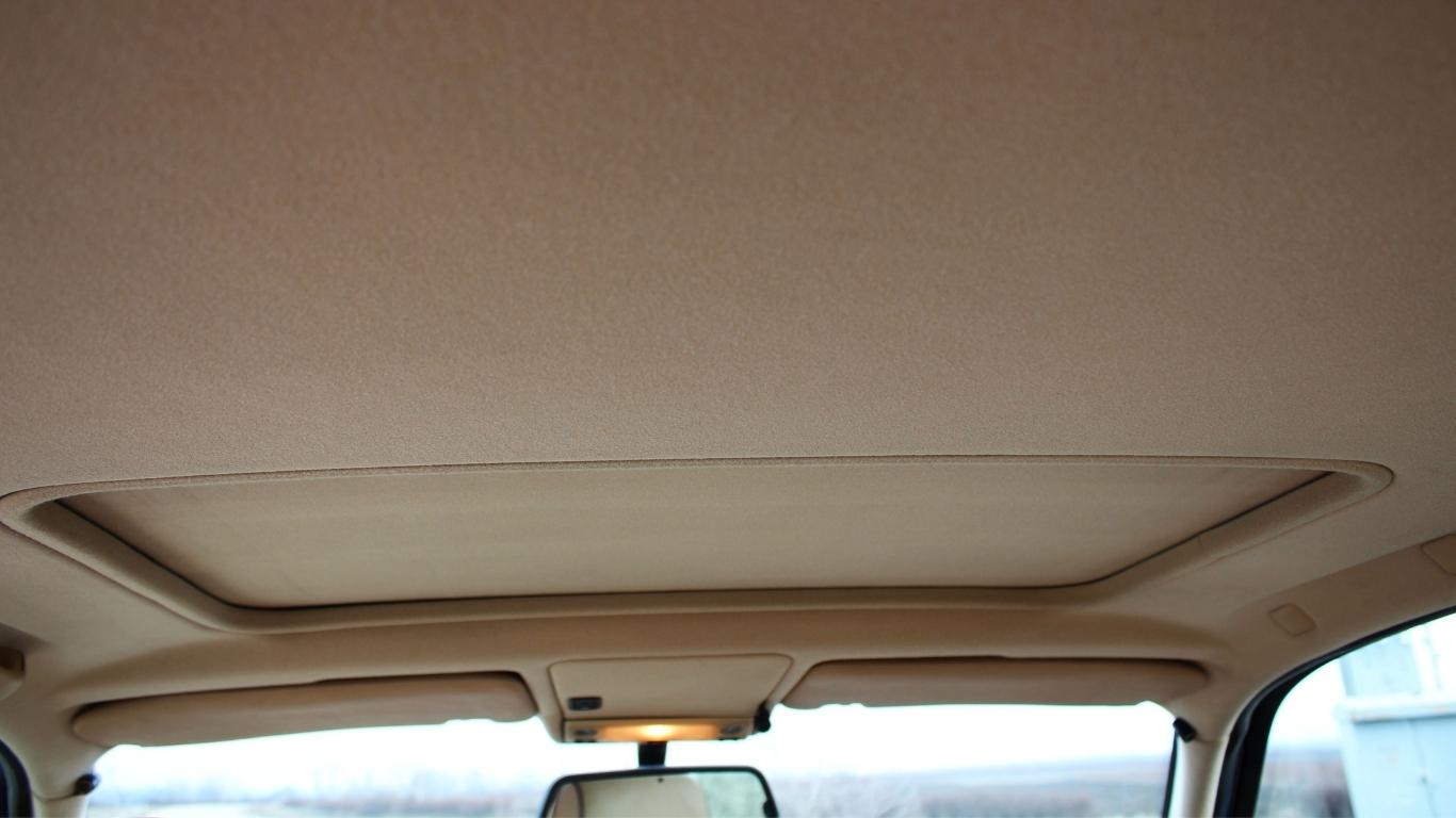 Car roof shown from the inside