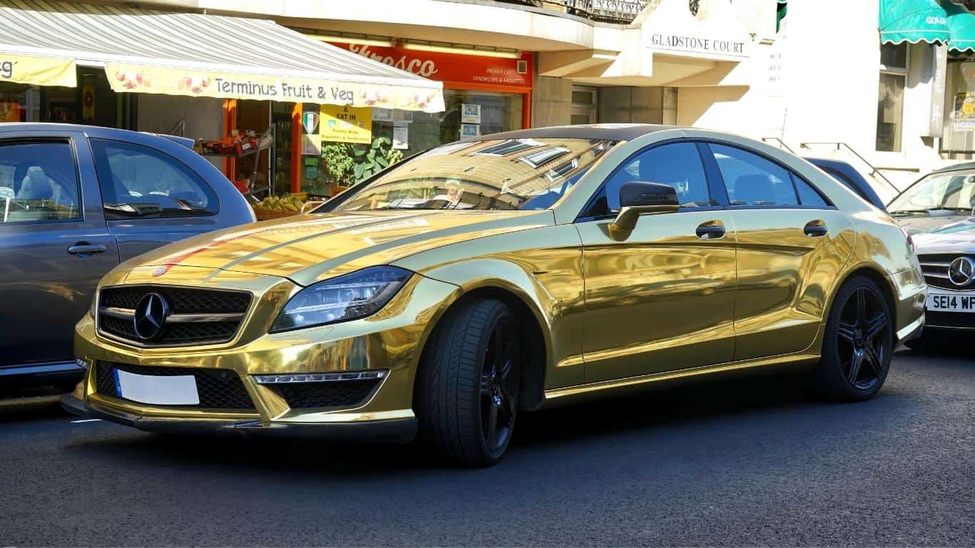 Gold-colored car