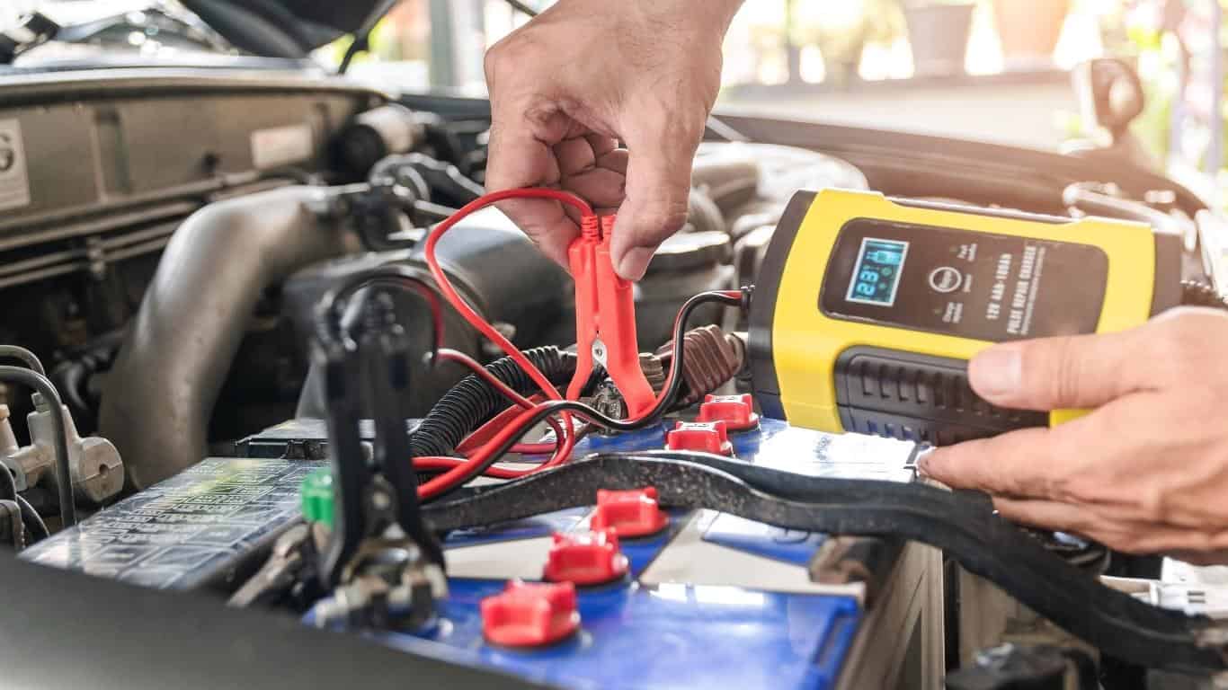 jumping a car with a battery pack