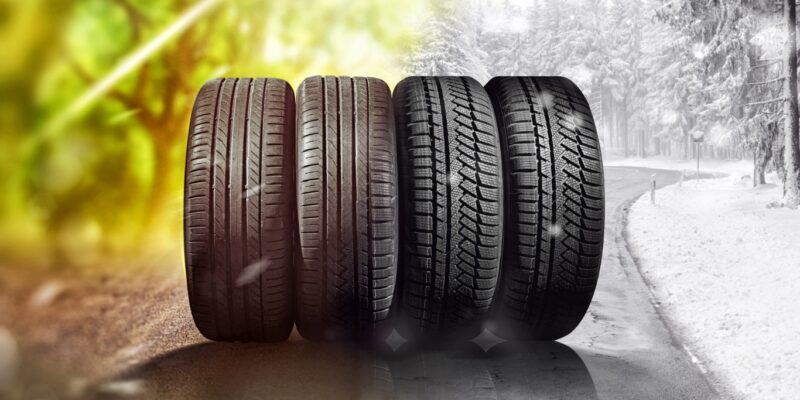 a pair of summer and winter tires each